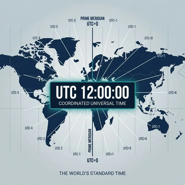 UTC World Time Map showing global time zones